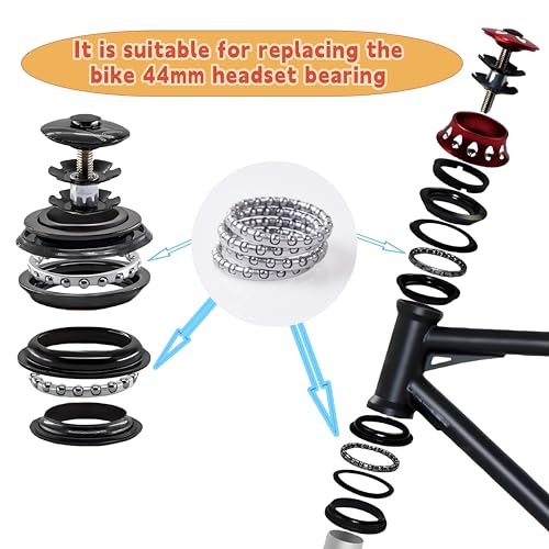 4 pcs, Bike Headset Bearings for Smooth Steering, 5/32" x 20 Balls, Bicycle Repair Parts, Bicycle Ball Bearings for Mountain Bikes, 40*40mm