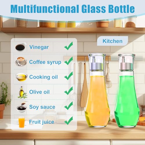 LGURT 9oz Glass Mouthwash Dispenser with Rinse Cup – Refillable Decanter