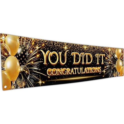 You Did It Graduation Banner - Large 6ft Congratulations Party Decoration