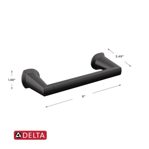 Delta Galeon (1-Pack) 8'' Towel Rack for Bathroom Matte Black Towel Bar for Bathroom Wall Hand Towel Holder Rod Wall Mounted Kitchen Towel Holder 77208-BL
