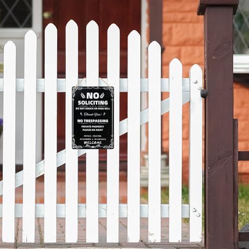 Durable Metal No Soliciting Yard Sign - Private Property Decor