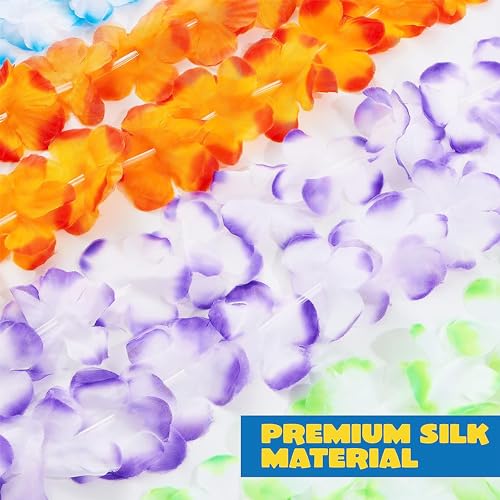 JOYIN 120 Count Hawaiian Leis - Colorful Tropical Flower Party Favors
