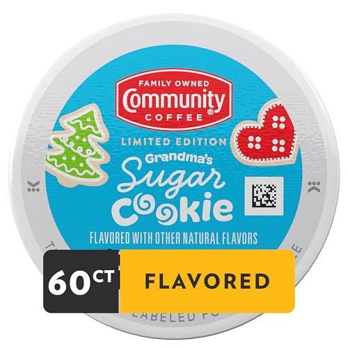 Community Coffee Grandma's Sugar Cookie Keurig K-Cup Pods - Holiday Limited Edition, 60 Count