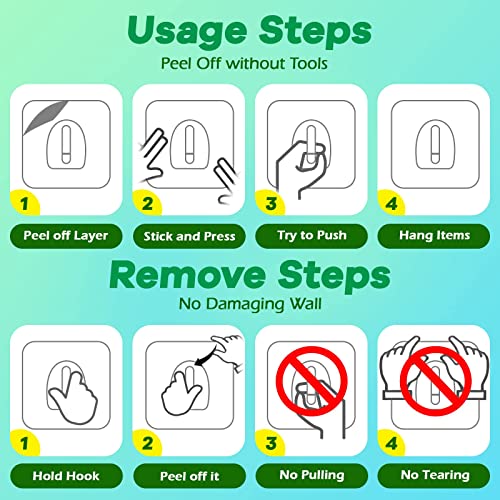 30 PCS Clear Adhesive Wall Hooks - Reusable Transparent Design