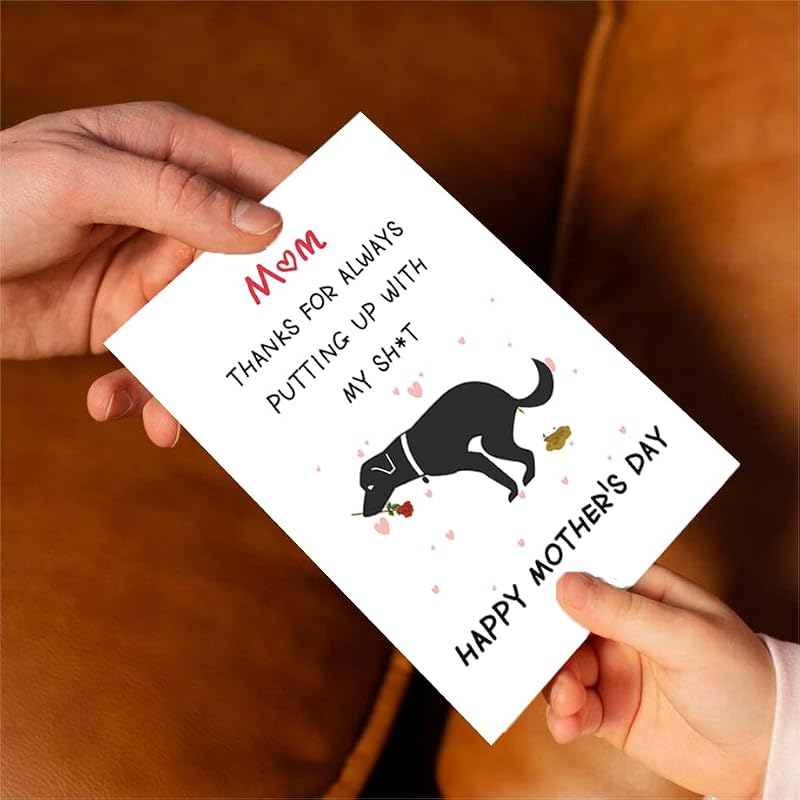 Funny Dog Mom Mother's Day Card with Envelope - Hilarious Gift