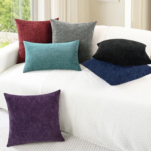 CaliTime Navy Blue Throw Pillow Covers 18x18 Inches - Set of 2