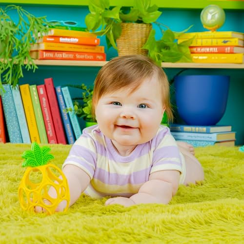 Bright Starts Oball Pineapple Teether Toy for Infants - BPA Free