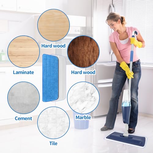 AmaVins Sky Blue 3-Pack Microfiber Mop Pads, 16.5"x5.5"