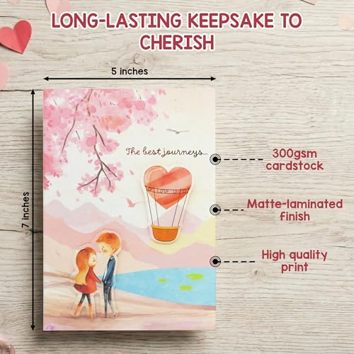 Romantic 5x7in Red Glitter Foil Pop-Up Valentine's Day Card