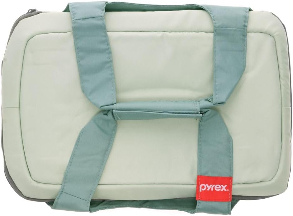 Pyrex 5-Quart Insulated Casserole Carrier - Portable Sage Green Design for Hot or Cold Food