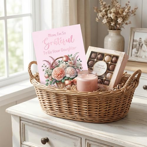 Happy Mother's Day Card for Mom from Daughter - Floral Design 5x7