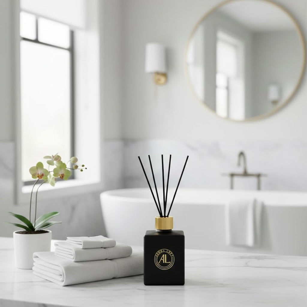 Smell Good Stuff Black Reed Diffuser - Premium Cashmere Vanilla Scent | Long-Lasting 5 oz Oil Set for Home & Office