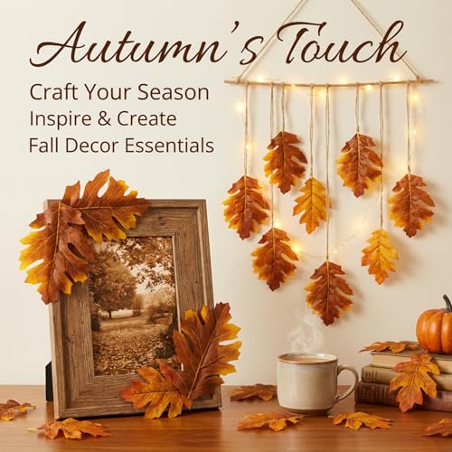 40PCS Artificial Fall Maple Leaves - Vibrant Thanksgiving Decor