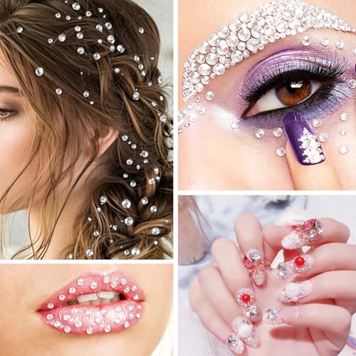 Self-Adhesive Face Jewels 990 Pcs Bling Rhinestone Stickers for Makeup