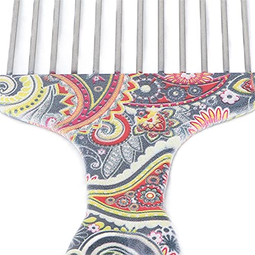 ANGGREK Stainless Steel Afro Pick Comb for Curly Hair Styling