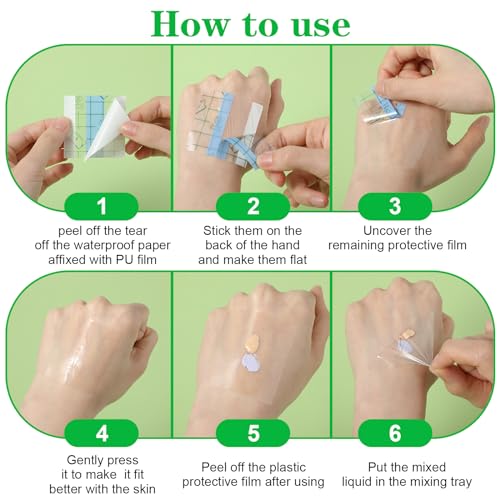 Qianyu Disposable Makeup Hand Palette 50 Pcs Transparent Waterproof Mixing Tray
