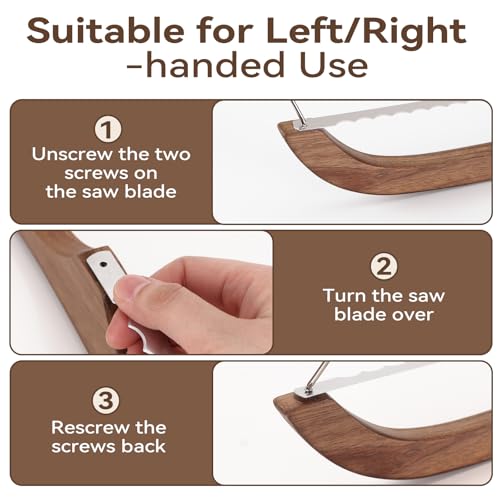 TOYIKOM Sourdough Bread Knife - Ergonomic Walnut Handle Serrated Slicer