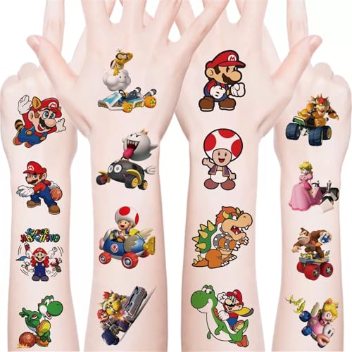 Super Mario Temporary Tattoos for Kids 20 Pcs Waterproof Party Favors