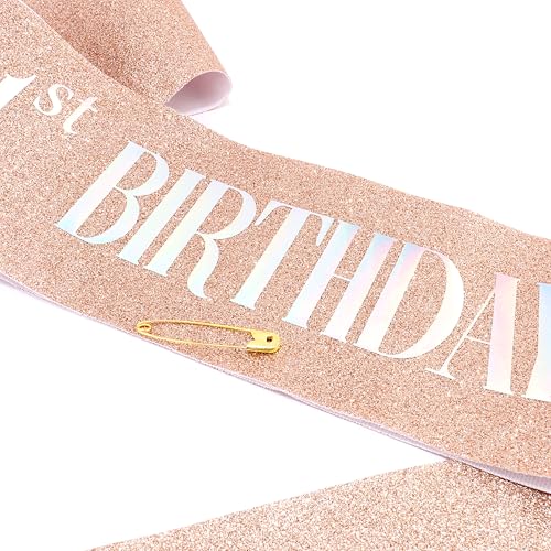 Glitter 21st Birthday Baddie Sash for Women and Men