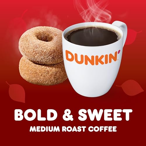 Dunkin' Apple Cider Donut Ground Coffee, Medium Roast, 11 oz (Pack of 6)