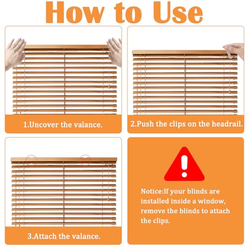 2-Inch Clear Valance Clips for Horizontal Blinds - 12 Pack