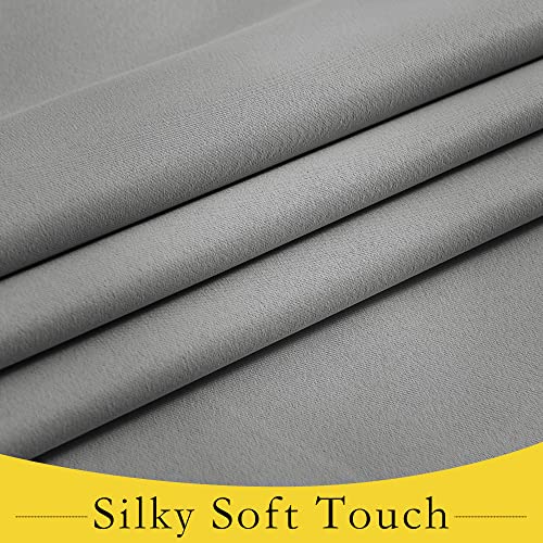 NICETOWN Silver Grey Adhesive Thermal Insulated Curtain 26"W x 80"L