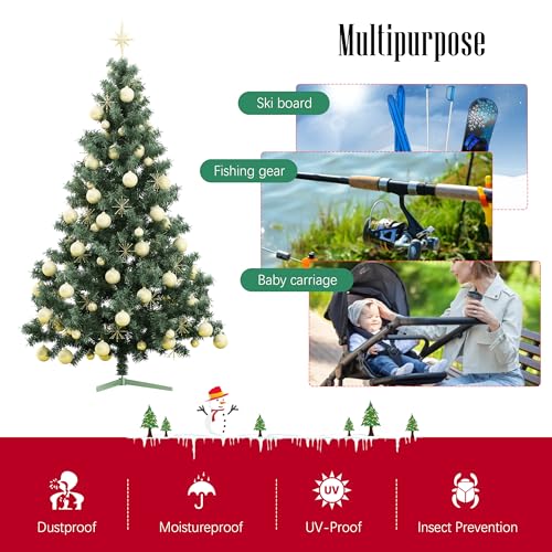 Cosy Family 7.5 ft Christmas Tree Storage Bag - Durable Heavy Duty Red Tote