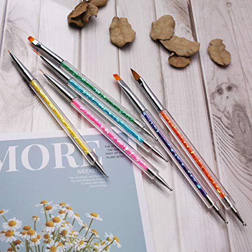 iminoo 6PCS Double Ended Nail Art Brushes and Dotting Pens Set