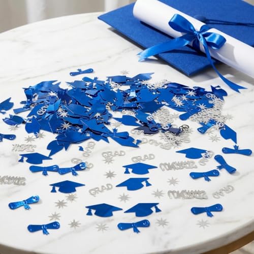 Silver and Blue Graduation Confetti - 1000 Pcs Class of 2026