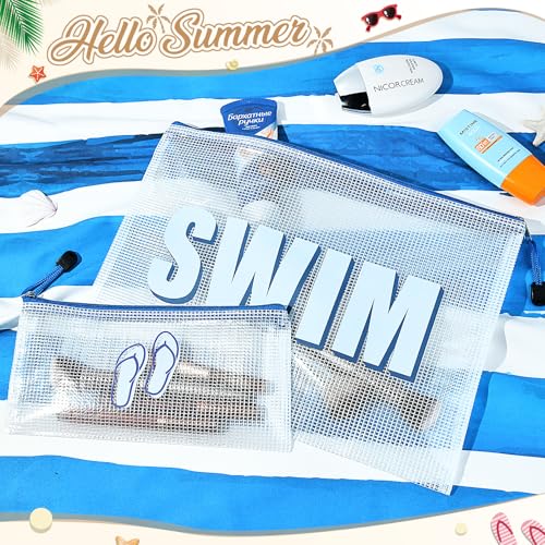 SOIDRAM 2-Piece Clear Waterproof Swim Makeup Bag and Travel Toiletry Organizer Set
