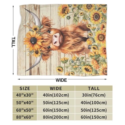 Highland Cow Throw Blanket for Kids Teens Adults - 60x80 Inches, Twin Variation 2