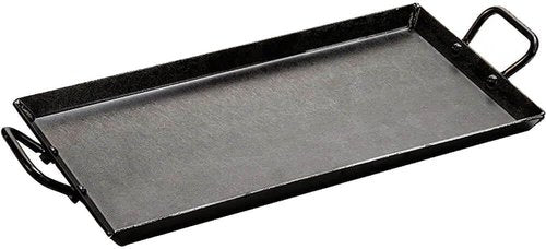 Lodge 18 Inch Pre-Seasoned Carbon Steel Griddle - Exceptional Heat Retention | Versatile for Oven, Gas Stove, Grill, or Campfire - Black