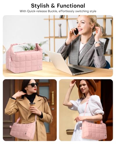 Elmklare Black Insulated Puffer Lunch Bag for Women Leakproof & Stylish