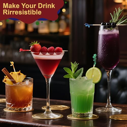 500Pcs 4-Inch Colored Frill Cocktail Picks for Appetizers and Drinks