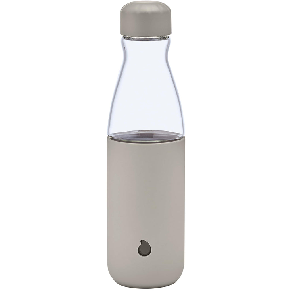 S'well Glass Original Water Bottle, 18oz, Lunar Grey, Borosilicate Glass Bottle With Protective Silicone Sleeve, Zero Plastic, Leakproof, BPA Free