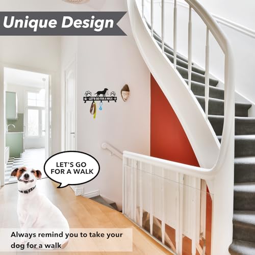 Iron Dog Leash Holder for Wall - 5 Hooks, 11"×5", Labrador Design