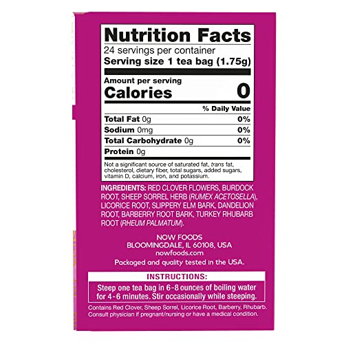 NOW Foods Ojibwa Herbal Tea - Caffeine-Free, 24 Bags (Pack of 3)