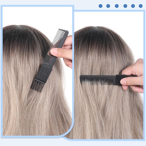Alrhso 2-Piece Teasing Comb with Metal Pick for Hair Volume and Styling