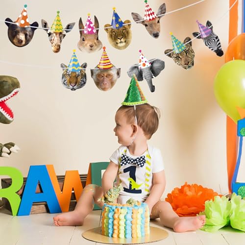 Jungle Safari Animals Birthday Banner - Kids Party Garland