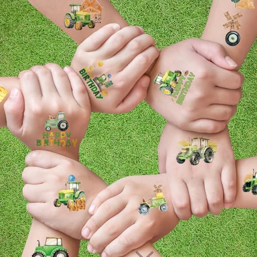 Tractor Temporary Tattoos for Kids - 200+ Farm Party Favors