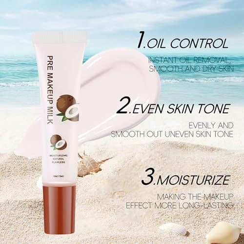 Coconut Face Primer - Hydrating & Smoothing Makeup Base for All Skin Types