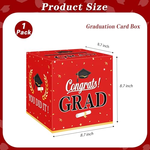 2026 Red Graduation Card Box – Elegant Party Decoration