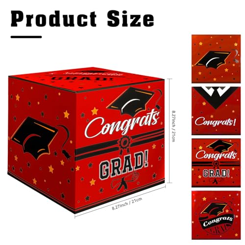 Graduation Card Box Holder - Foldable Congrats Grad Decor, 8.27in