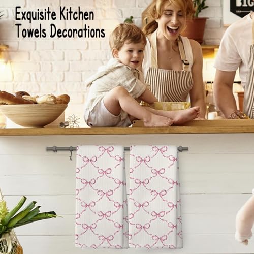 Coquette Pink Kitchen Towels - 24x16 Inch Decorative Hand Towels