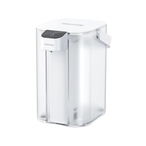 Waterdrop 98% Chloramine Reduction Electric Water Filter Pitcher, Rechargeable Water Dispenser, Instant 200-Gallon 15-Cup Countertop Purifier, NSF/ANSI 42, Reduce PFOA/PFOS, Lead, White, with 1 Filter
