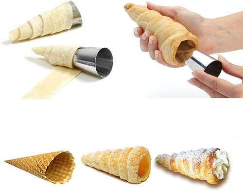 Guowall Stainless Steel Cream Horn Mold - Reusable Pastry Mould for Baking Cannoli & Croissants (20 Pcs)