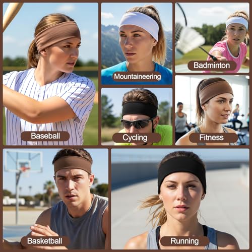 Apojgitn 3-Pack Workout Headbands for Women Non-Slip Athletic Sweat Bands