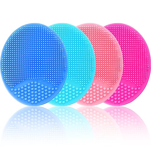 MR LION Silicone Facial Cleansing Brush 4 Pack - Soft Face Scrubber & Exfoliator for Deep Pore Cleansing and Blackhead Removal