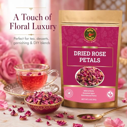 Spice Magic Culinary-Grade Dried Rose Petals - Edible 2 oz (57g) Pouch