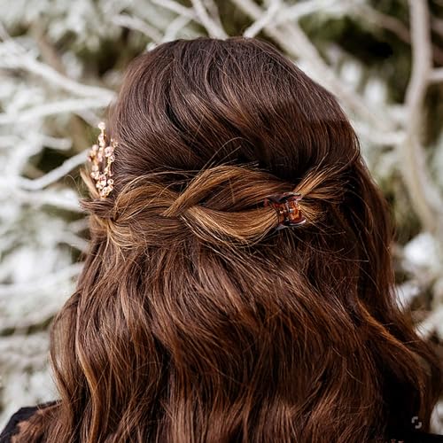 Mini Hair Claw Clips 12-Piece Tortoise Brown Small Hair Accessories